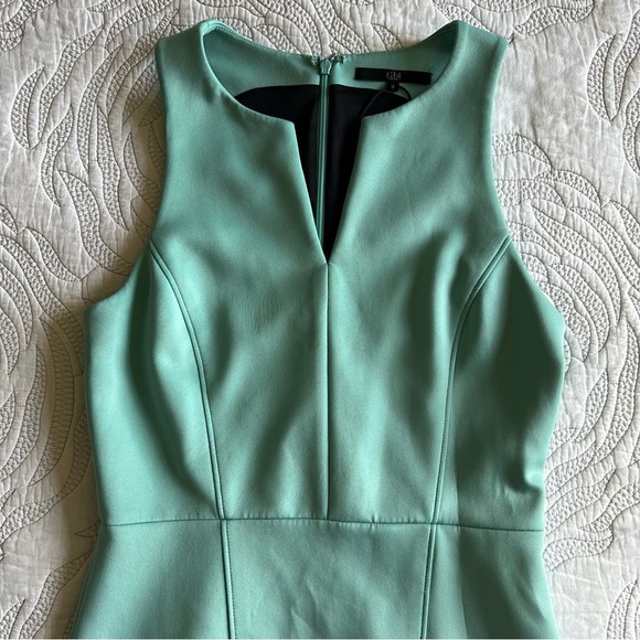 Tibi - Rime Split Neck Sleeveless Dress - Lichen - Picture 5 of 12